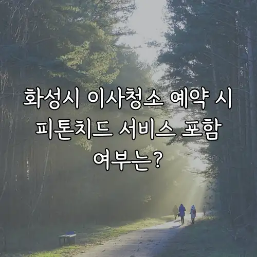 화성시 이사청소 예약 시 피톤치드 서비스 포함 여부는?