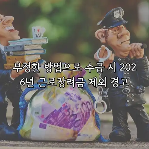 부정한 방법으로 수급 시 2026년 근로장려금 제외 경고