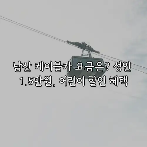 남산 케이블카 요금은? 성인 1.5만원, 어린이 할인 혜택