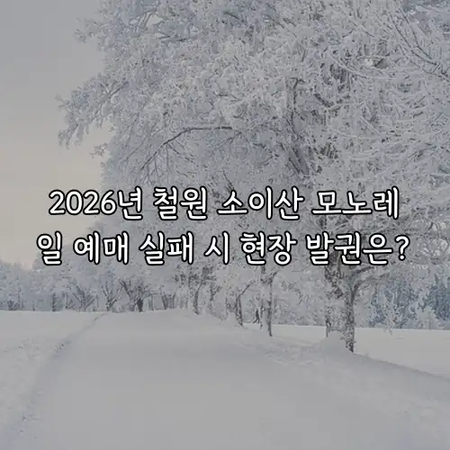 2026년 철원 소이산 모노레일 예매 실패 시 현장 발권은?