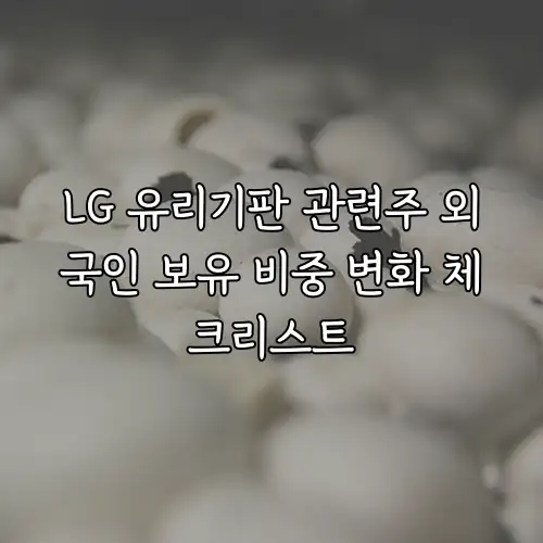LG 유리기판 관련주 외국인 보유 비중 변화 체크리스트