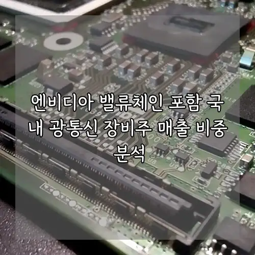 엔비디아 밸류체인 포함 국내 광통신 장비주 매출 비중 분석