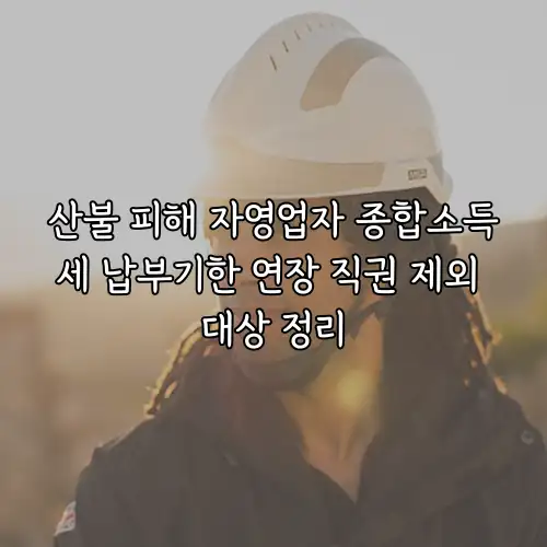 산불 피해 자영업자 종합소득세 납부기한 연장 직권 제외 대상 정리
