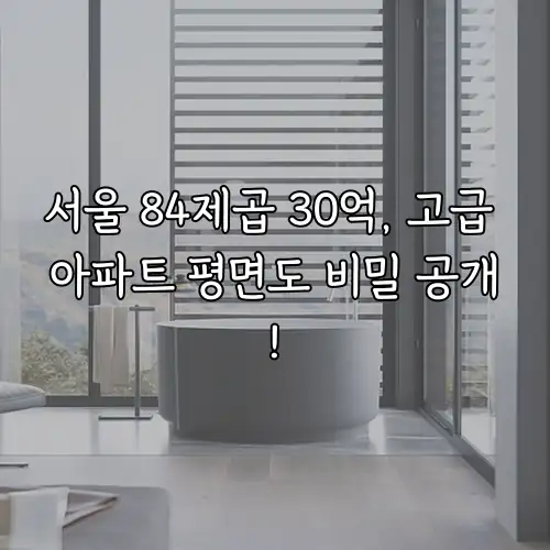 서울 84제곱 30억, 고급 아파트 평면도 비밀 공개!
