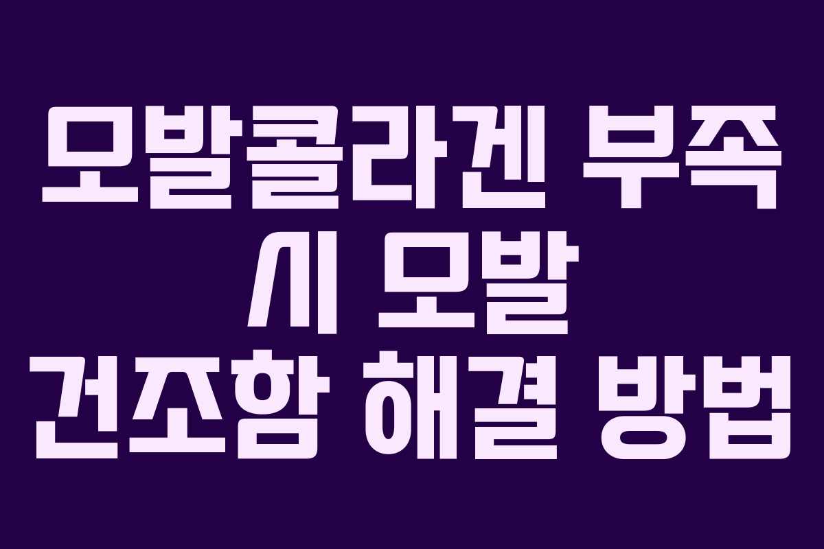 모발콜라겐 부족 시 모발 건조함 해결 방법